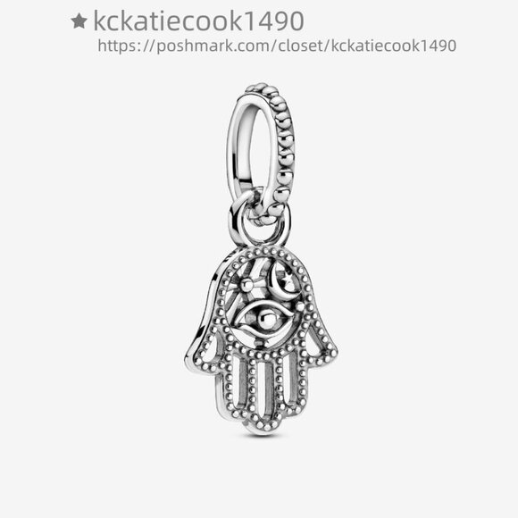 Pandora Protective Hamsa Hand Dangle Charm - Picture 1 of 2